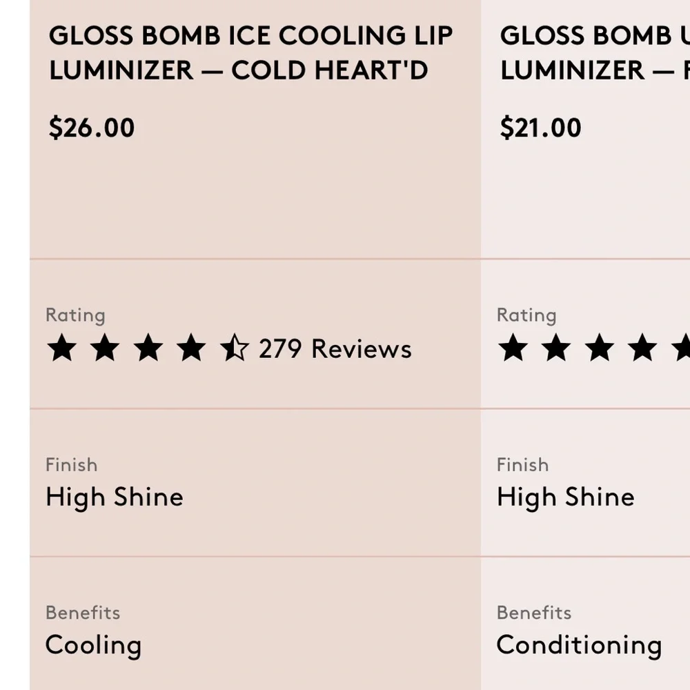 Fenty Beauty Cold Heartd ICE Clear Lip Gloss Luminizer & Versace Bright Crystal